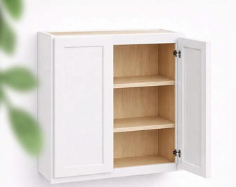 36Hx12D Double Door Wall Cabinet - Slant Shaker