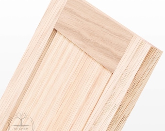 White Oak Shaker Cabinet Door, Custom Size, Unfinished, Clear Coat or Stained
