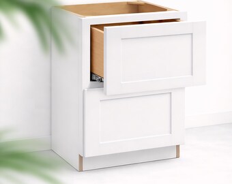 Two Drawers Base Cabinet - Slant Shaker - 34.5Hx24D
