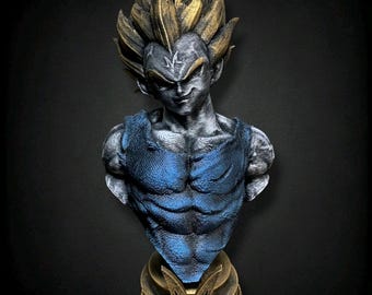 Vegeta 3D Printed Hand Painted Statue Decor