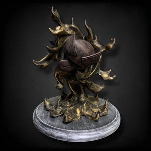Hand-painted 3D-printed Gengar diorama statue.