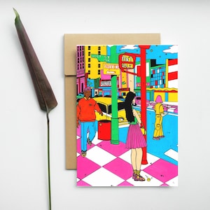 Carte postale - Lacoste street art - illustration A6 - Print art - Peinture acrylique -Idée cadeau -décoration intérieur et murale - dessin