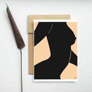 Carte postale -décoration carte -Nu de femme- Sensualité -Décoration intérieur -peinture femme -dessin corps femme - Art Print-Illustration