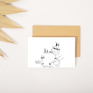 Carte postale - Illustration onirique - Amour inconditionnel - Souffrance animale - Décoration - Illustration psychédélique - Art Print