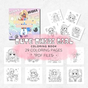 Kawaii Chibi Girls Coloring Book | Cute and Relaxing Kawaii Designs
