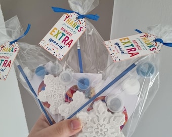 Plaster Painting Kits for kids. Plaster Figurines with Thank you Card.