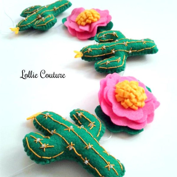 Cactus Garland, Felt Cactus, Felt Garland, Felt cactus, felt succulent, cactus, felt flowers, felt garland, cacti, felt cactus, cactus