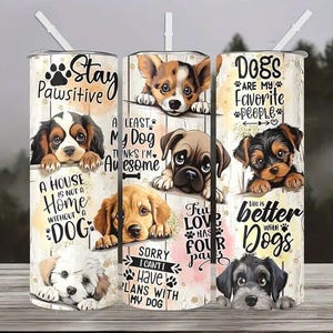 20oz Cute Dog Stainless Steel Tumbler with Lid, Insulated Travel Cup for Hot and Cold Drinks, Ideal gift for loved ones./DOT-02