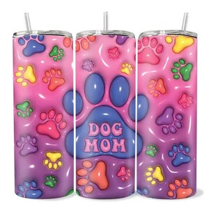 20oz 3D Dog Paw Pattern Stainless Steel Mug, Portable Outdoor Camping Travel Coffee Mug with Lid - Keeps Drinks Hot or Cold for Hours/DOT-03