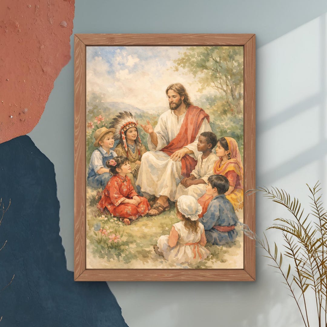 Jesus Art Sunday School Decor, Christian Classroom Wall Art - Etsy