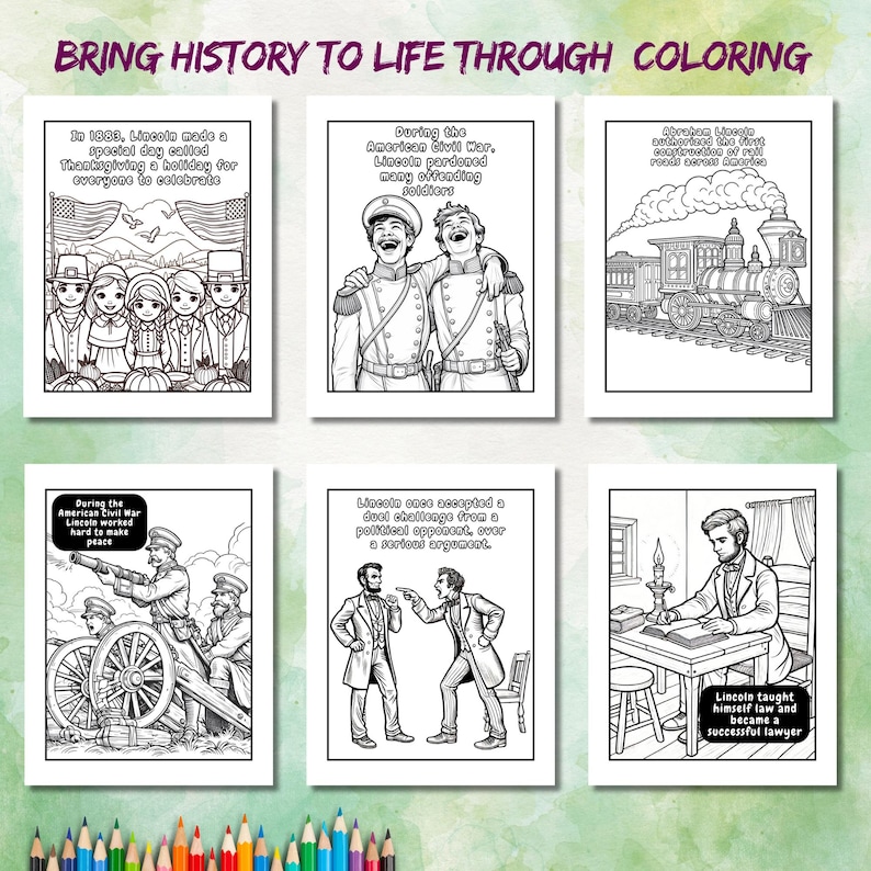 Proclamation Coloring Abraham Lincoln Coloring Pages: Kids' Story & Biography (digital ...