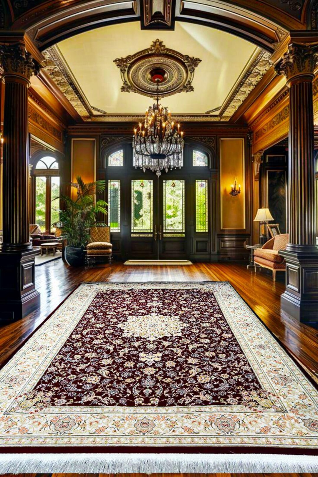 Irani Rugg Pakistani Elegant 5x8 Persian Irani Style Rug – 1200 Reeds | Burgundy ...