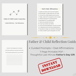 Reflexão guiada para pais e filhos, diário de afirmações para pais, presente para download instantâneo, PDF sobre parentalidade consciente