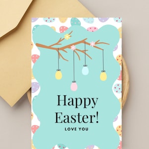 Carte de voeux de Pâques, carte de Pâques personnalisée, carte de lapin de Pâques, voeux de Pâques, carte de Pâques pour enfants, carte de vœux