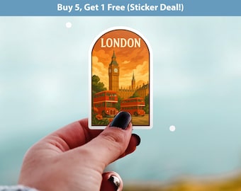 London Aufkleber England, Vintage City Vinyl Aufkleber, Retro Travel Lover Kollektion, Journal Scrapbook