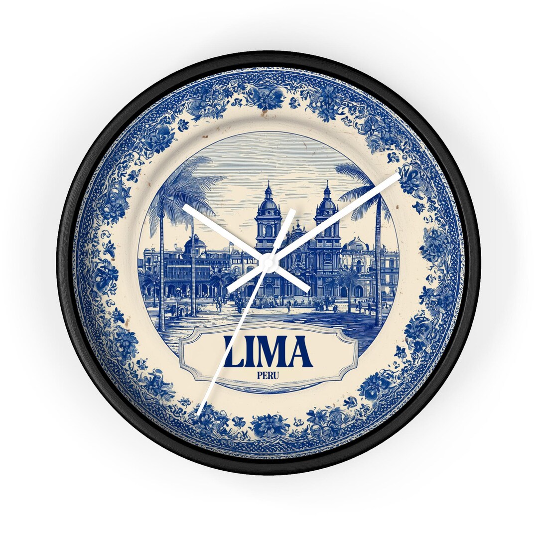 Lima Peru Wall Clock, Delf Style Home Decor, Vintage City Travel ...