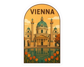 Adesivo Vienna Austria, decalcomania in vinile con città d'epoca, collezione per amanti dei viaggi retrò, album di ritagli