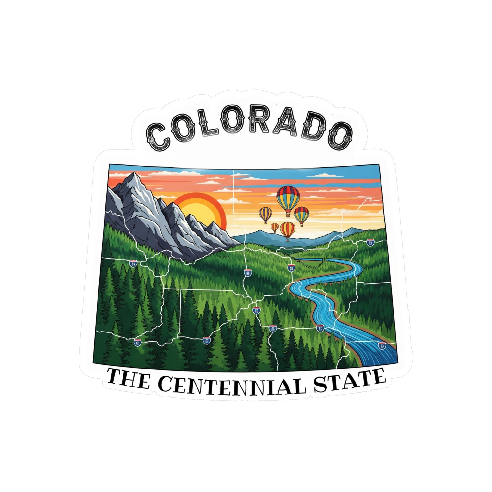 Colorado State Sticker, USA Kiss-cut Vinyl, Landmark Waterproof Decal ...
