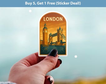 London UK Aufkleber, Vintage City Vinyl Aufkleber, Retro Travel Lover Kollektion, Journal Scrapbook