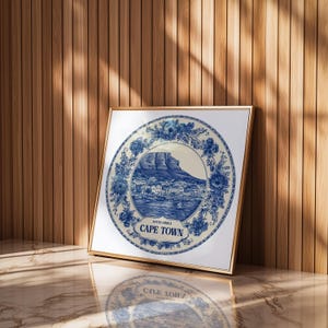 Buenos Aires Argentina Wall Art, Vintage Delft Blue Poster, City