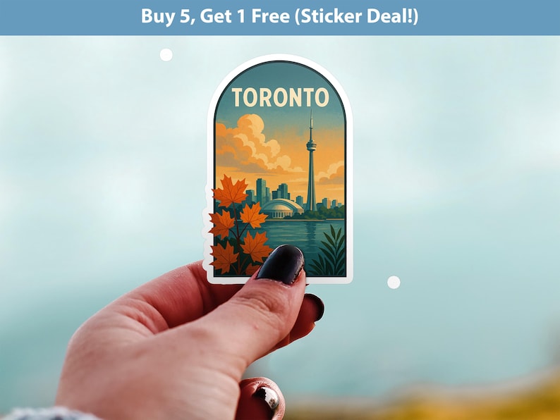 Toronto Sticker, Vintage City Vinyl Decal, Retro Travel Lover ...