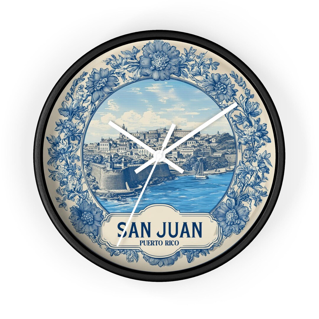 San Juan Puerto Rico Wall Clock, Delf Style Home Decor, Vintage City ...