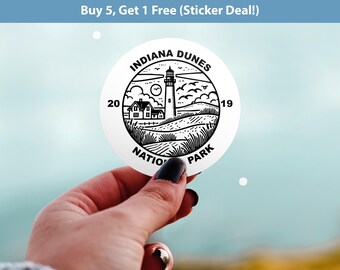 Sticker Indiana Dunes National Park, Kiss-Cut vinyl, waterdichte collectie stickerbadges VS