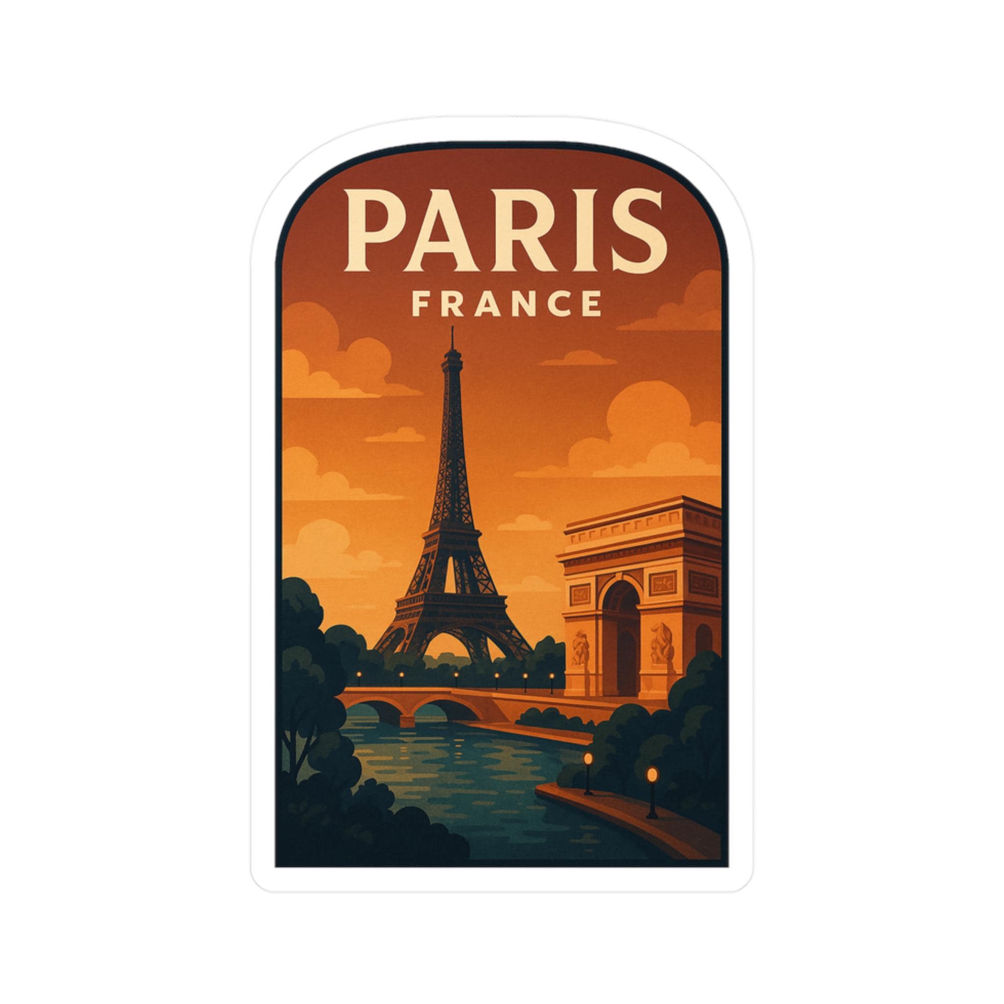 LOUVINI PARIS シールステッカー Paris France Sticker, Vintage City Vinyl Decal, Retro Travel Lover