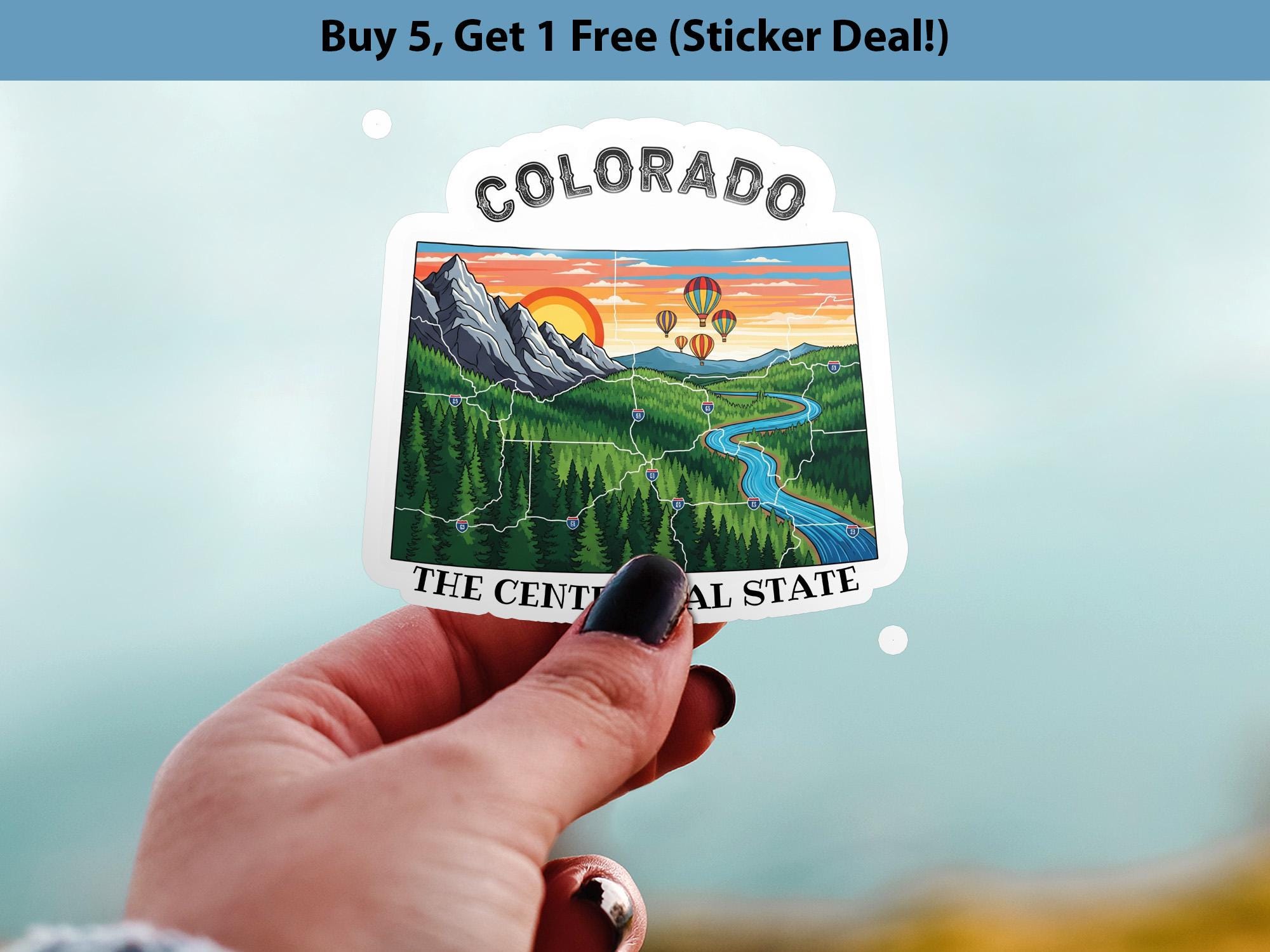 Colorado State Sticker, USA Kiss-cut Vinyl, Landmark Waterproof Decal ...