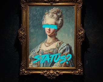 Status Modern Wall art, Classical Oil Painting Graffiti Pop Art Print, Historic Portrait