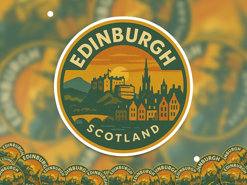 Scotland Stcker Edinburgh Scotland Sticker Kiss-cut Vinyl, Waterproof Decal, Retro ...
