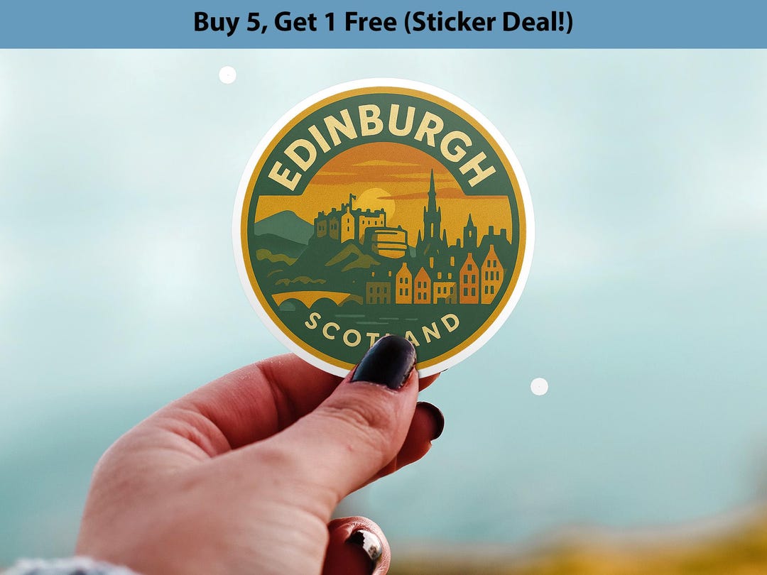 Resizable Scotland Sticker Edinburgh Scotland Sticker Kiss-cut Vinyl, Waterproof Decal, Retro ...