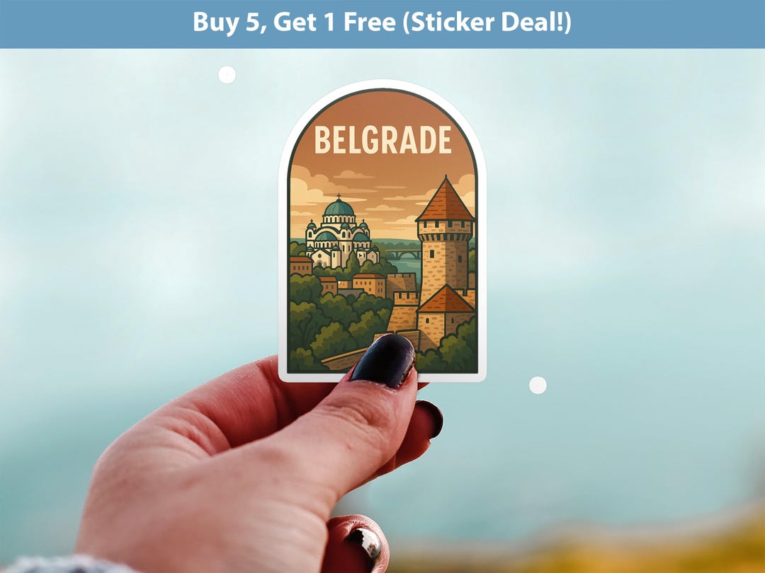 Belgrade Serbia Sticker, Vintage City Vinyl Decal, Retro Travel Lover ...