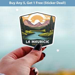 La Mauricie National Park Sticker, Vinyl Canada Quebec, Retro Water Bottle Decal Hiking