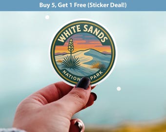 White Sands National Park Sticker, Retro Vinyl Waterproof Decal, Vintage USA Travel Collection