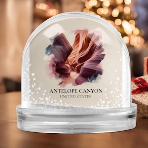 Antelope Canyon United States Snow Globe, Personalized Watercolor, Custom Travel Souvenir Keepsake City Dome