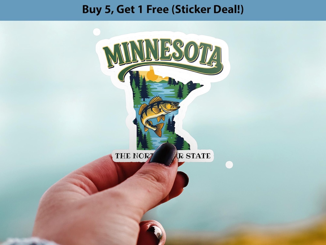 Minnesota State Sticker, USA Kiss-cut Vinyl, Landmark Waterproof Decal ...