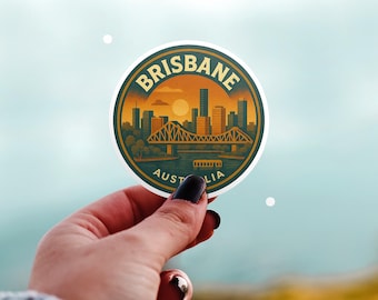 Brisbane Australien Trip Kiss-Cut Vinyl, Vattentät Dekal, Retro Travel Lover Kollektion
