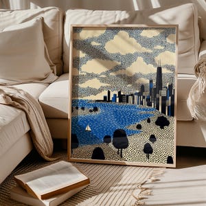 Chicago Illinois Wall Art Print, Pop Art Modernes Poster Reisegeschenk