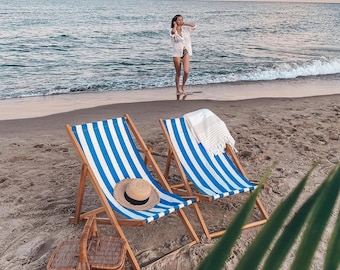 Opklapbare beukenhouten ligstoel | Ergonomische strandloungestoel voor buiten