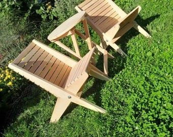 Handmade Folding Garden Chair – Natural Alder Wood, Portable Wooden Patio Chair, Rustic Outdoor Seating, Camping Chair