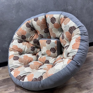 Handmade Convertible Floor Lounger: Boho Armchair, Teflon Fabric