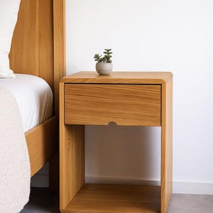 Handcrafted Bedside Table with Soft-Close Runners | Solid Wood Nightstand | Minimalist Bedroom Furniture | Modern Rustic Bedroom Decor
