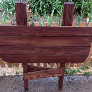 Mesa plegable redonda, mesa alta plegable compacta, mesa redonda plegable, mesa de balcón de madera natural, mesa de bar portátil de madera