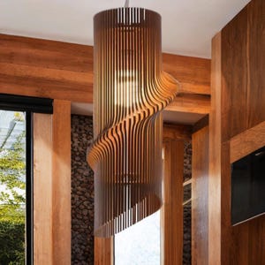 Wood Pendant Light,Mid Century Modern Chandelier,Modern Light Fixture,Modern Wood Chandelier,Ceiling Light Fixture,Hanging Lamp