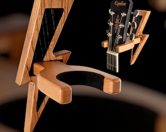 Wandmontage voor essenhouten gitaar: veilige houder voor akoestische en elektrische gitaar