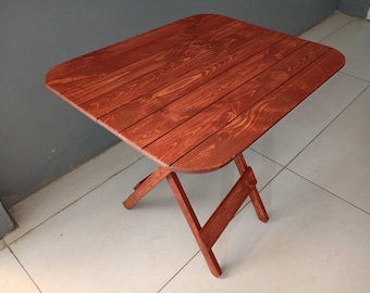Massief grenen klaptafel, rustieke boerderij salontafel, kleine ruimte eetkamermeubilair, draagbaar houten decor, handgemaakt accentstuk