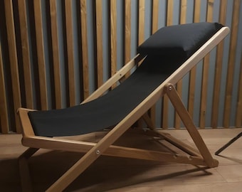 Handgefertigter Eschenholz-Sessel - Ergonomischer klappbarer Holzsessel für Wohnzimmer im Innenbereich, Terrasse, Balkon, Garten, Relaxmöbel
