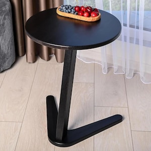 Handmade Black Ash Wood Coffee Table: Modern Rustic Accent Table