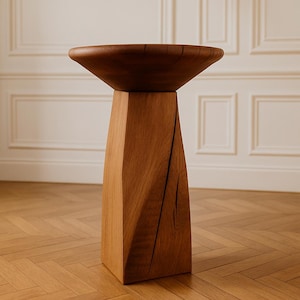 Handcrafted Live Edge Oak Coffee Table: Rustic Wood Accent Table